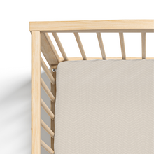 Load image into Gallery viewer, Jersey Knit Polyester Crib Sheet in Herringbone Haven
