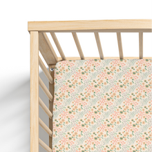 Load image into Gallery viewer, Jersey Knit Polyester Crib Sheet in Wildflower Meadow