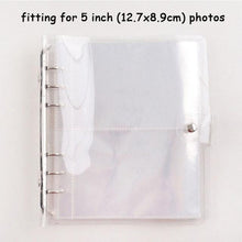 Load image into Gallery viewer, 100/200 Pockets Photo Album 3/5 inches Mini Picture Case Name Card Storage Collect Book Photocard Shiny Clear 6-Ring Binder Cover Refillable Notebook Photo Album