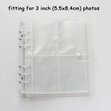 Load image into Gallery viewer, 100/200 Pockets Photo Album 3/5 inches Mini Picture Case Name Card Storage Collect Book Photocard Shiny Clear 6-Ring Binder Cover Refillable Notebook Photo Album