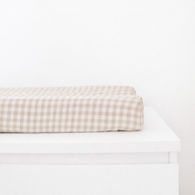 Load image into Gallery viewer, Beige Gingham Changing Pad Cover