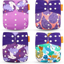 Load image into Gallery viewer, 4pcs/set Washable Eco-Friendly Cloth Diaper Cover Adjustable Nappy Cloth Diapers Cloth Nappy For Baby Boys and Grils Baby