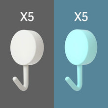 Load image into Gallery viewer, 10PCS Self Adhesive Wall Hook Strong Without Drilling Coat Bag Bathroom Door Kitchen Towel Hanger Hooks Home Storage Accessories Decorative Hooks Entrance Organizers with Self-Adhesive Hooks for Hanging Keys Towels