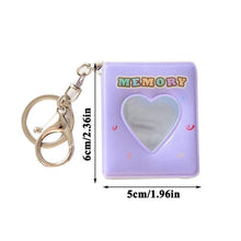 Load image into Gallery viewer, 16 Photos Card Holder 1 Inches Card Bag Photo Album Keychain Hollow Love Photo Holder Key Rings Holds Memory Album DIY Memorable Gifts For Loved Ones
