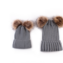 Load image into Gallery viewer, Modern Trend Children's Winter Toddler Baby Kids hat Cap With Two Double Pompom Ears Funny Hat
