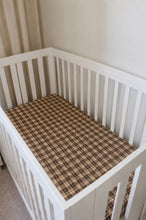 Load image into Gallery viewer, Brown Plaid Crib Sheet