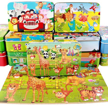 Load image into Gallery viewer, New 60 Pieces Wooden Puzzle Kids Toy Cartoon Animal Wooden Puzzles Child Early Educational Learning Toys for Christmas Gift