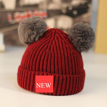Load image into Gallery viewer, Modern Trend New Baby Beanies Hats Children Knitted Pompom Winter Autumn Cute Cap Warm Girl Hat With Two Balls