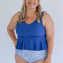 Load image into Gallery viewer, Tie Shoulder Breastfeeding Peplum Tankini Swimsuit Top 2026