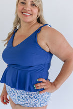 Load image into Gallery viewer, Tie Shoulder Breastfeeding Peplum Tankini Swimsuit Top 2026