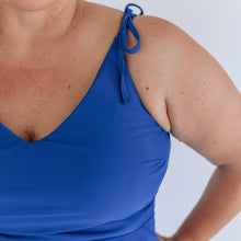 Load image into Gallery viewer, Tie Shoulder Breastfeeding Peplum Tankini Swimsuit Top 2026