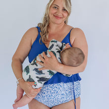 Load image into Gallery viewer, Tie Shoulder Breastfeeding Peplum Tankini Swimsuit Top 2026