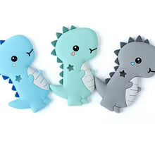 Load image into Gallery viewer, Dinosaur Baby Teether Animal Silicone Beads Chew Charms Food Grade Silicone Teether Bead Toy Gift For Baby and Kids