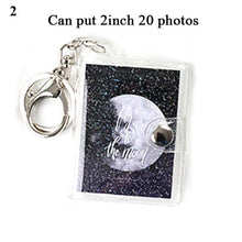 Load image into Gallery viewer, 2 Inch Photo Album PVC Sequins Transparent Sticker & Name Card Holder 16 Pockets Photo Holder Business Card Bag Mini Photo Holds Photos with Key Chain Album Gifts