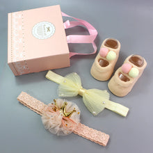 Load image into Gallery viewer, Flower Baby Girl Headband Socks Set Shoes With Crown Bows Newborn Headbands For Girls Turban Baby Hair Accessories