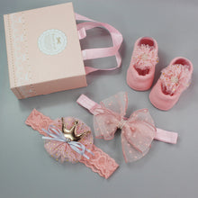 Load image into Gallery viewer, Flower Baby Girl Headband Socks Set Shoes With Crown Bows Newborn Headbands For Girls Turban Baby Hair Accessories