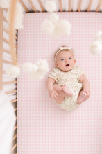 Load image into Gallery viewer, Rosey Pink Gingham Crib Sheet