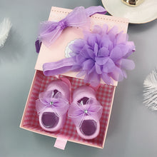 Load image into Gallery viewer, Flower Baby Girl Headband Socks Set Shoes With Crown Bows Newborn Headbands For Girls Turban Baby Hair Accessories