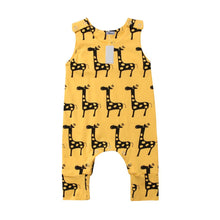 Load image into Gallery viewer, Cute Newborn Baby Boy Girl Sleeveless Cartoon Animal Cotton Romper Jumpsuit Outfits With Giraffe Design