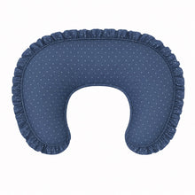 Load image into Gallery viewer, Denim Dot Ruffle Nursing Pillow Cover