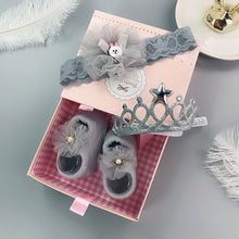 Load image into Gallery viewer, Flower Baby Girl Headband Socks Set Shoes With Crown Bows Newborn Headbands For Girls Turban Baby Hair Accessories