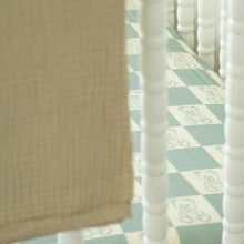 Load image into Gallery viewer, Organic Bamboo Cotton Muslin Crib Sheet in Checkered Bears
