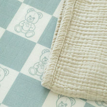 Load image into Gallery viewer, Organic Bamboo Cotton Muslin Crib Sheet in Checkered Bears