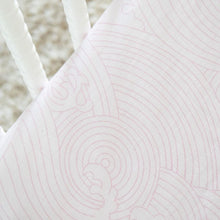 Load image into Gallery viewer, Organic Bamboo Cotton Blend Standard Crib Sheet in Pink Crashing Sea Waves