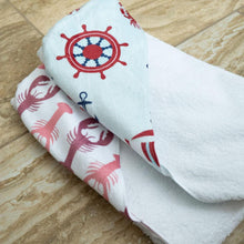 Load image into Gallery viewer, Ahoy Little One Hooded Baby Towel