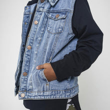 Load image into Gallery viewer, Hooded Denim Jacket - Black