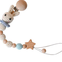 Load image into Gallery viewer, Modern Handmade Pacifier Chain Baby Teething Chains Crochet Rabbit Panda Beads Wooden Clips Wood Tiny Rod For Kids