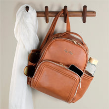 Load image into Gallery viewer, Cognac Itzy Mini Plus Diaper Bag Backpack