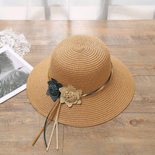 Load image into Gallery viewer, Girls Hats Children Raw Edge Straw Hat For Girls Kids Sun Cap Girls Hat Baby Beach Caps In leegant Modern Design