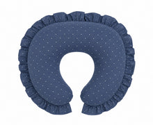 Load image into Gallery viewer, Denim Dot Ruffle Nursing Pillow Cover