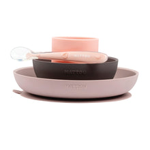 Load image into Gallery viewer, Nattou Silicone Children’s Tableware Set 4-Piece with Non-Slip Suction Plate & Bowl