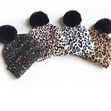 Load image into Gallery viewer, Matching Family Outfits Leopard Children Hats Mother Kids Hats Winter Kids Caps For Mother & Daughter in Elegan Leopard Design