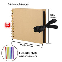 Load image into Gallery viewer, 60/80 Pages Photo Albums Scrapbook Paper Craft Album Scrapbooking Picture Album for Wedding Anniversary Gifts Memory Scrapbook Albums Family Anniversary Gift For Couple