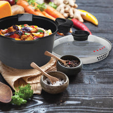 Load image into Gallery viewer, MASTERPAN Nonstick Stock & Pasta Pot With Glass Lid Strainer, 5 QT., 9" (23cm)