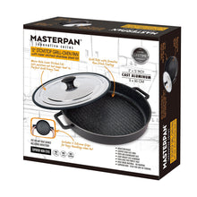 Load image into Gallery viewer, MASTERPAN Nonstick Stovetop Oven Grill Pan & Stainless Steel Lid, Black 12" (30cm)