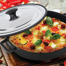Load image into Gallery viewer, MASTERPAN Nonstick Stovetop Oven Grill Pan & Stainless Steel Lid, Black 12" (30cm)