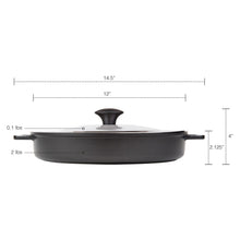 Load image into Gallery viewer, MASTERPAN Nonstick Stovetop Oven Grill Pan & Stainless Steel Lid, Black 12" (30cm)