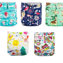 Load image into Gallery viewer, Modern Luxury Printed Baby Nappy 5pcs/Lot Washable Diapers Good Quality Pocket Diaper For Kids