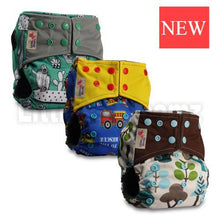 Load image into Gallery viewer, Modern Luxury Printed Washable Real Cloth Pocket Nappy,3 nappies/diapers Set For Girls and Boys Baby In Elegant Style