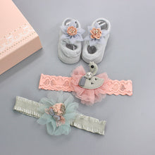 Load image into Gallery viewer, Flower Baby Girl Headband Socks Set Shoes With Crown Bows Newborn Headbands For Girls Turban Baby Hair Accessories