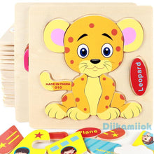 Load image into Gallery viewer, Wooden 3D Stevvex Modern Interesting Baby Learning Puzzles for Children Cartoon Animal Fruit Puzzles Intelligence Kids Children Educational Toy