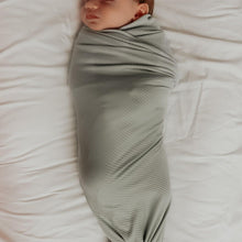 Load image into Gallery viewer, Seafoam Ribbed Stretch Swaddle