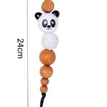 Load image into Gallery viewer, Modern Handmade Pacifier Chain Baby Teething Chains Crochet Rabbit Panda Beads Wooden Clips Wood Tiny Rod For Kids