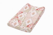 Load image into Gallery viewer, Pink White Patchwork Changing Pad Cover