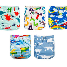 Load image into Gallery viewer, Modern Luxury Printed Baby Nappy 5pcs/Lot Washable Diapers Good Quality Pocket Diaper For Kids