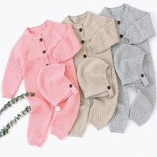 Load image into Gallery viewer, Handmade Girls Romper Knitted Newborn Baby Clothes Romper With Hat Infant Toddler Jumpsuit For Boys And Girls Warm Jumpsuit For Winter